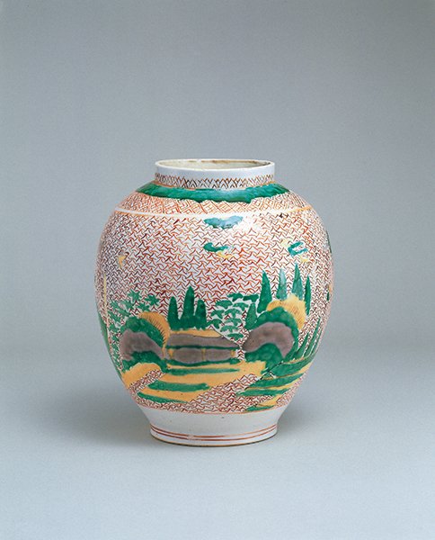 Jar, porcelan, Imari ware with on-glaze decoration