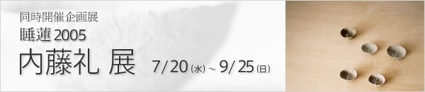 同時開催企画展
			  睡蓮2005　内藤礼展
			  7/20（水）～9/25（日）
			  