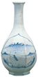 《李朝 染付 　漢江図瓶》
18世紀